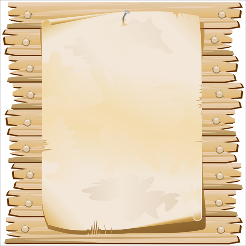 Set of wooden background with frames vector 02  