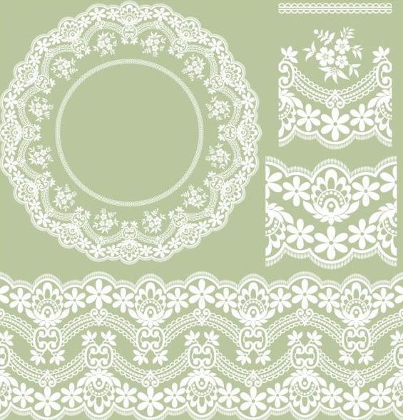 lace border with frame vectors 01  