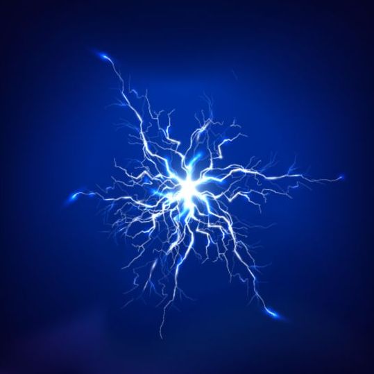 Lightning avec fond bleu vecteur 02  