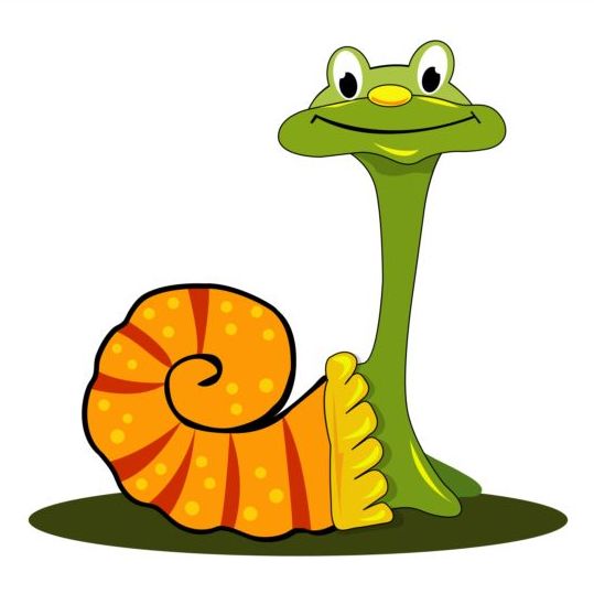 lovely cartoon snails vector 05  