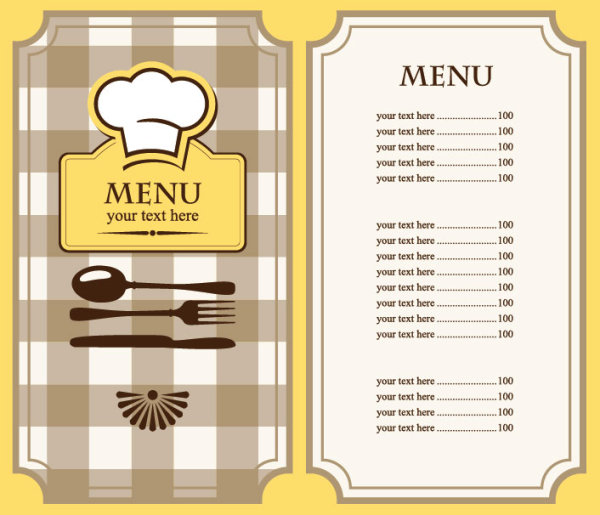 Set of cafe and restaurant menu cover template vector 03  
