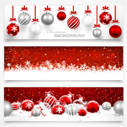 016 christmas ball banners vector  