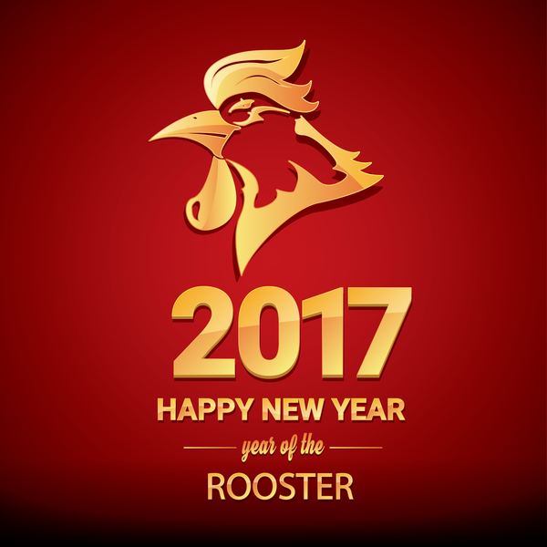 2017 chinese new year of rooster red styles background vector 03  