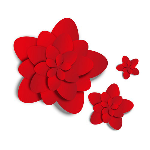 Red paper flower vector  