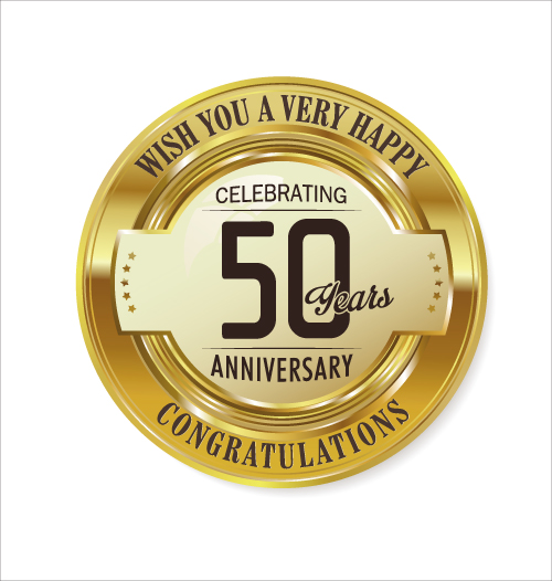 Anniversary 50 year golden label vector  