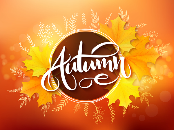 Autumn art background vectors 04  