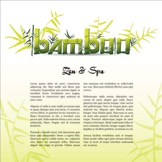 Bamboe achtergrond met Spa vector 01  