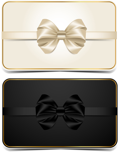 Beautiful bow with VIP invitation card vector 02  