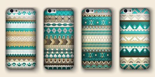 Beautiful mobile phone cover template vector 11  