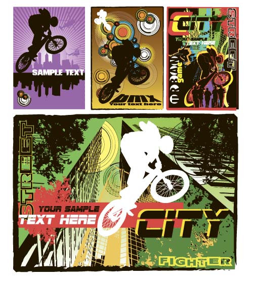 Fahrrad BMX-Hintergrund-Vektor-Design 05  