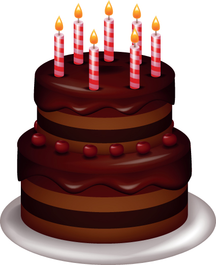 Set of Birthday cake vector material 05  