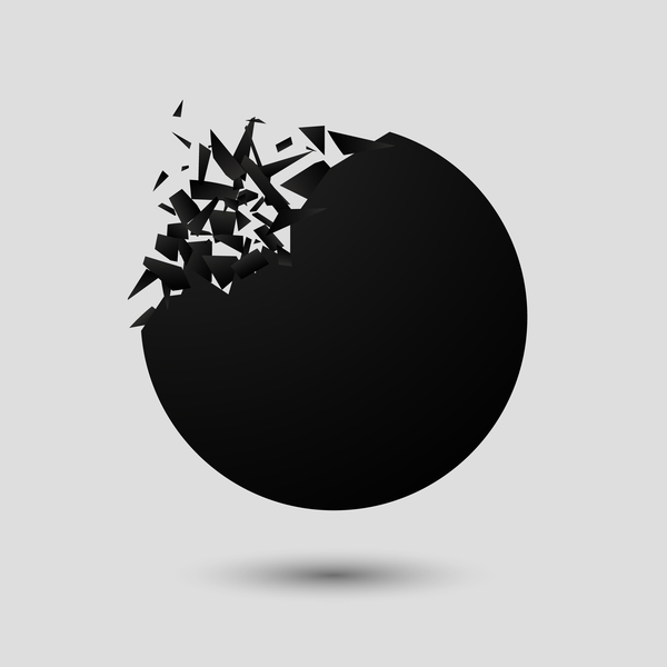 Black explosion debris abstract vectors 05  
