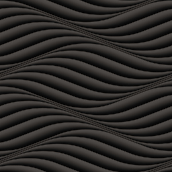 Vecteur seamless texture ondulée noire 07  