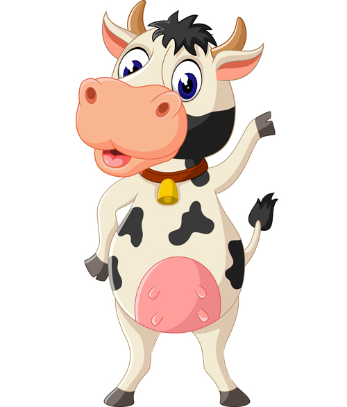Cartoon baby cow vector illustration 04  