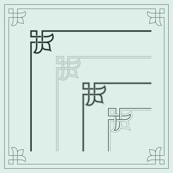 中国の伝統的なスタイルの角度の装飾ベクトル材料 12  