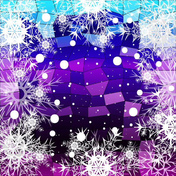 Fiocco di neve di Natale con poligono lucido vettore di sfondo 04  