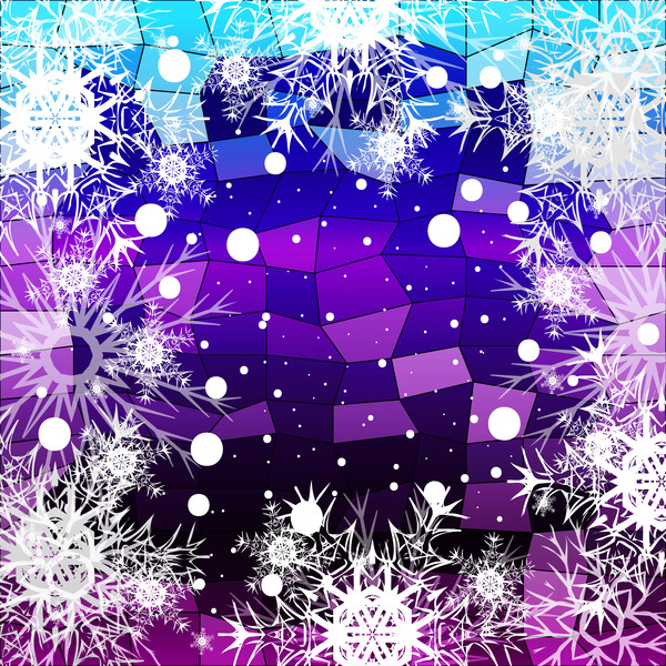 Christmas snowflake with shiny polygon background vector 04  