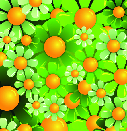 Bright Colorful flowers vector background set 02  