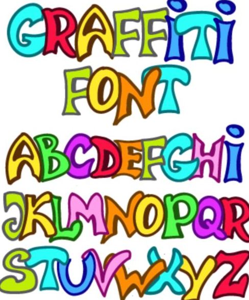 Craffiti fonts alphabet vector  