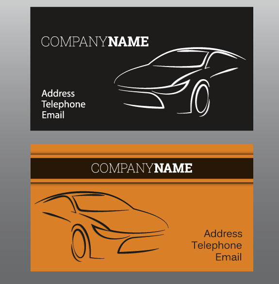 Creative car business cards vector 03  