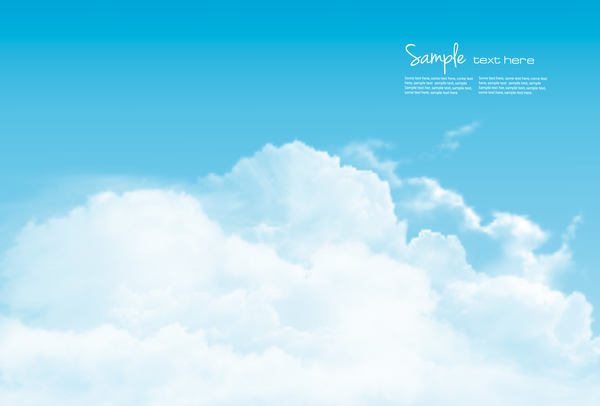 日空と白い雲の背景ベクトル 02  