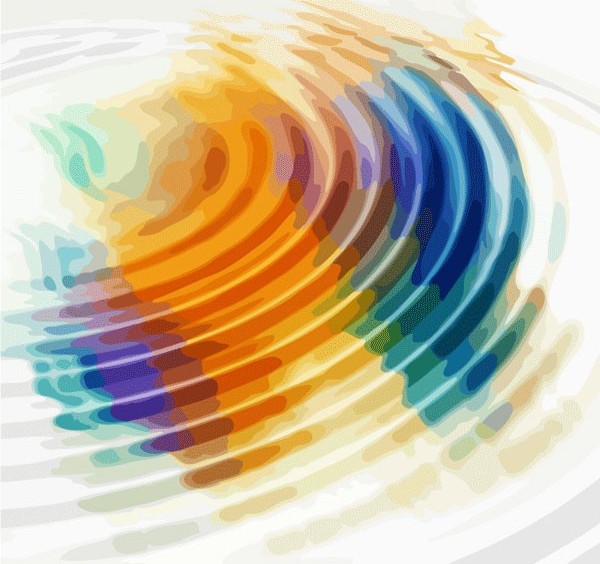 Abstract wavy colorful ripples background vector  