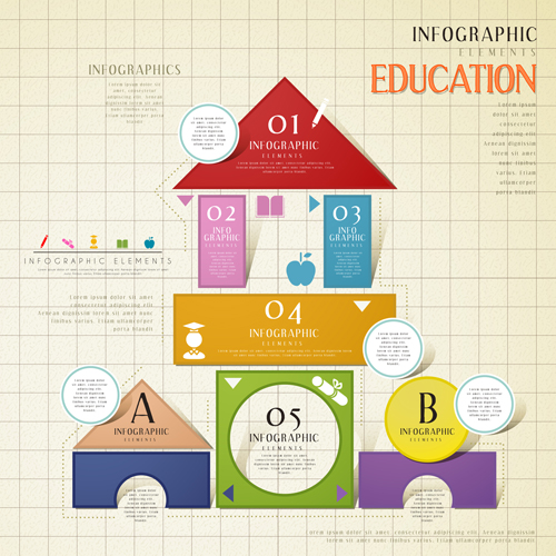 Education infographic template vector grapihcs 05  