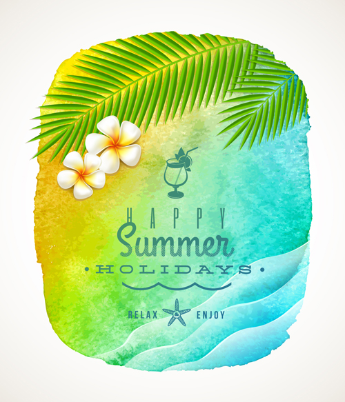 Enjoy summer time creative vector material 04  