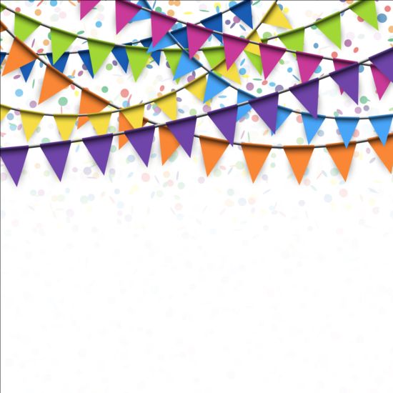 Flag with confetti background vector 01  