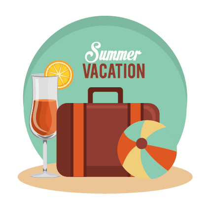 Flat styles summer holiday vintage background vector 05  