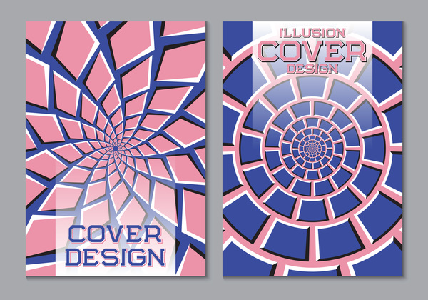 Flyer et brochure couverture illusion design vectoriel 12  