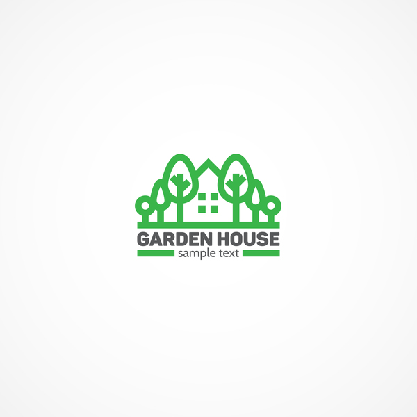 庭の家のロゴのデザインのベクトル  