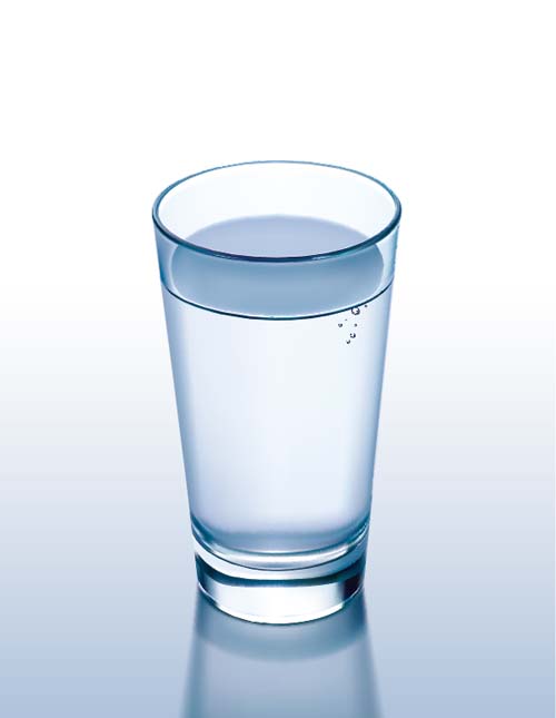 Glass cup with water vectors set 08  