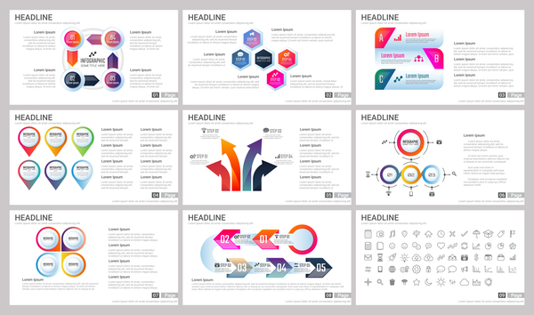 Riesige Sammlung von Business Infografik Vektoren 11  