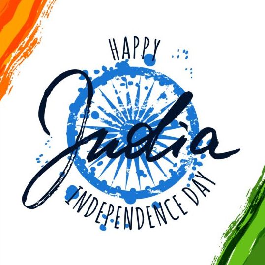 L’indépendance indienne jour aquarelle fond vecteur 05  