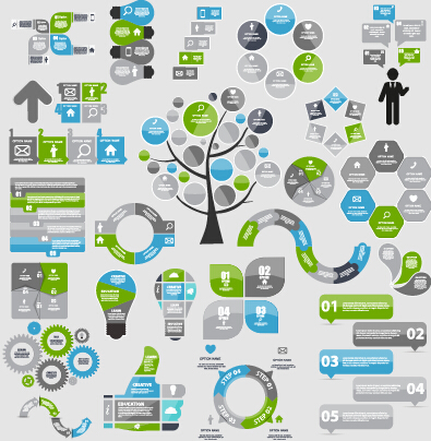 Infographic elements material vector set 08  