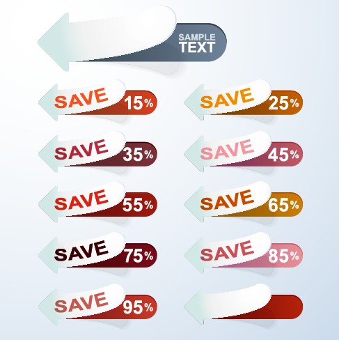 Set of different Information sticker vector 01  