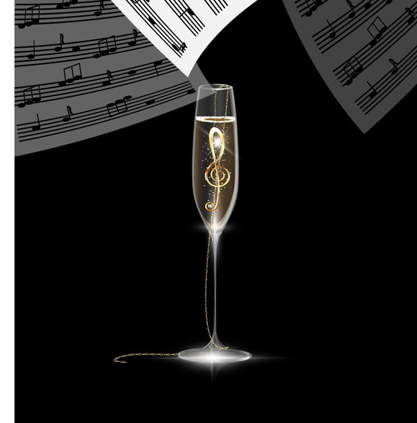 音楽メモ ベクトル、ワインのガラスのジュエリー  