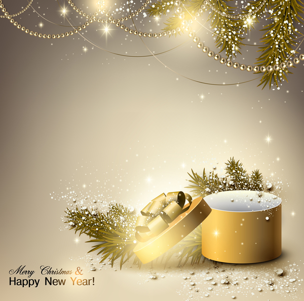 Luxe Nieuwjaar met kerst postercard vector  