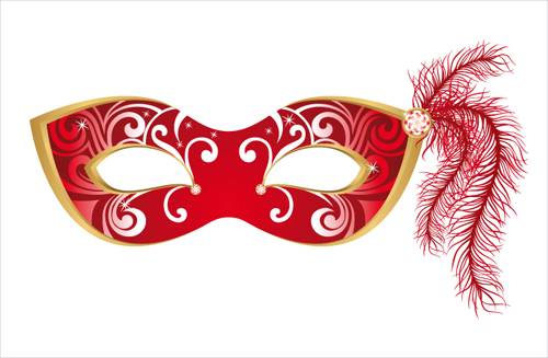 Mask with Masquerade design vector 03  