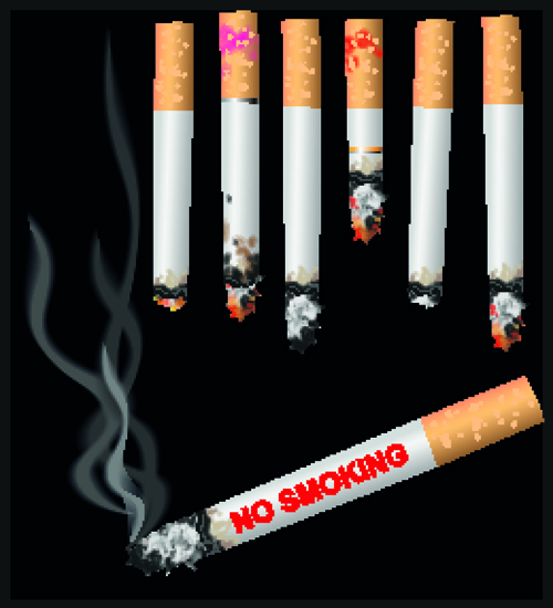 Set of No smoking design elements vector 01  
