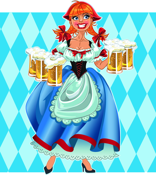 Set of Oktoberfest Girl Vector graphic 04  