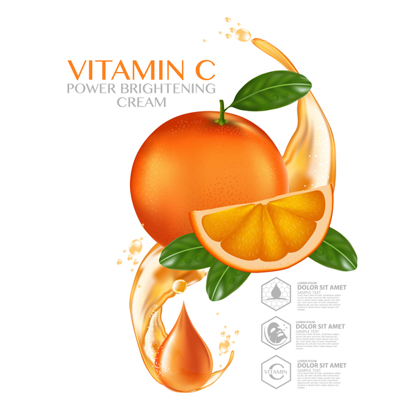 オレンジビタミンパワーブライトニングクリームadvポスターベクトル01  