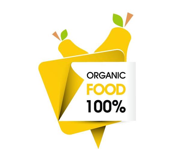 Organic food sticker design vector 02  