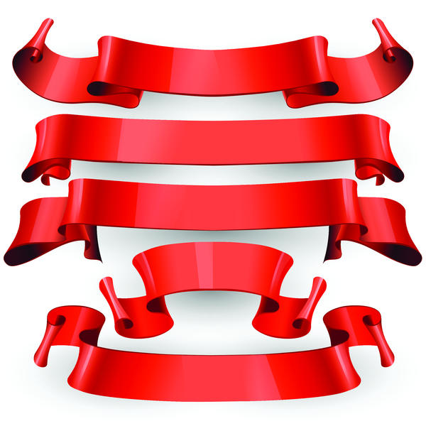 Rote Banner mit Multifunktionsleiste Vektor 02  