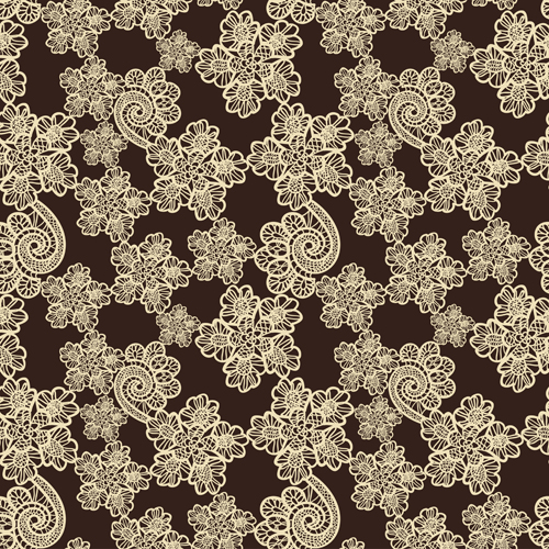 Retro lace ornament pattern seamless vector 03  