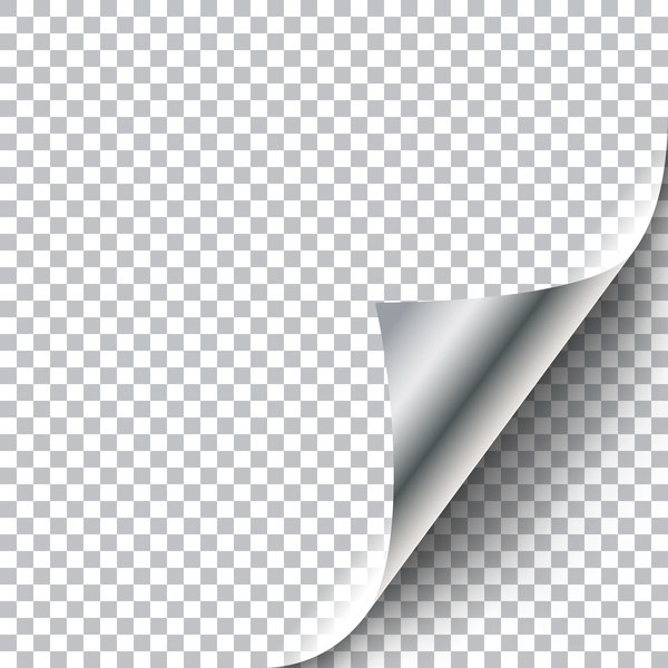 Silver paper curled corners vector  
