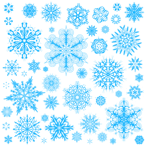 Different snowflakes pattern design vector set 02  