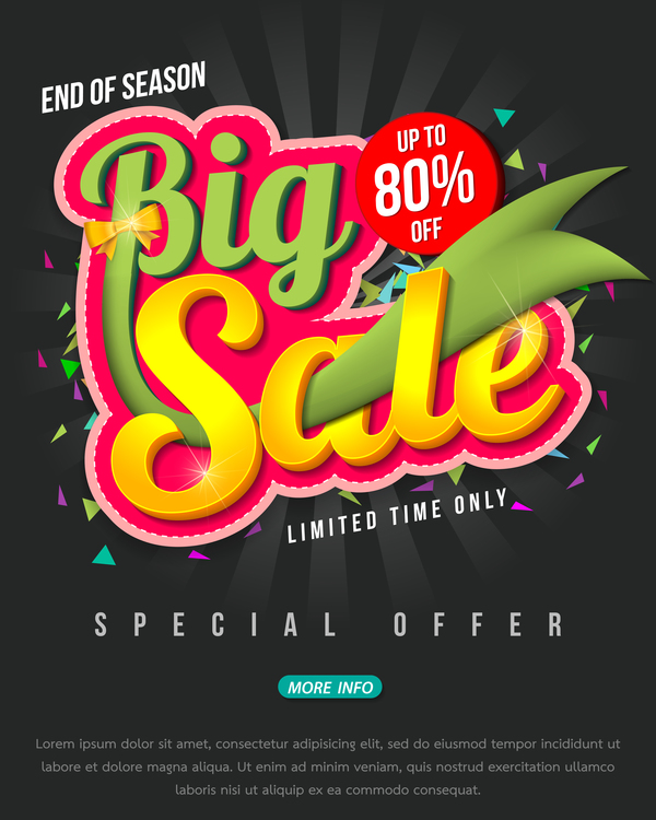 Special offer with big sale poset vector 03  