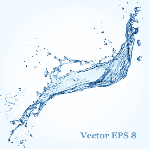 Splash blue water vector background 08  